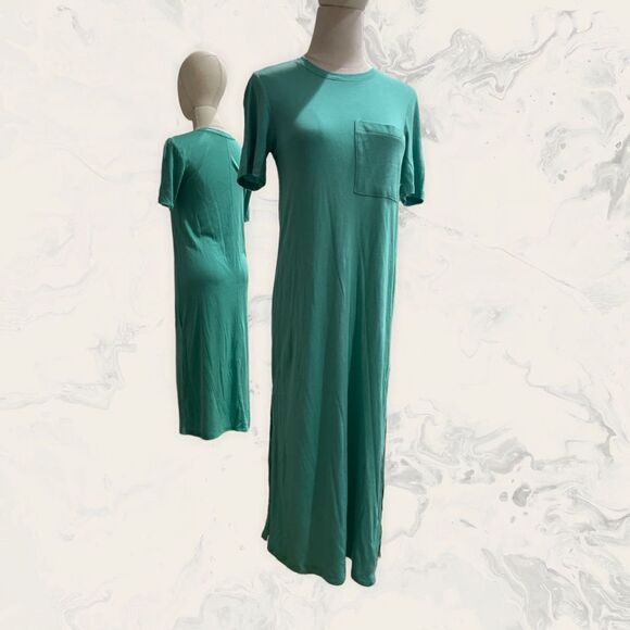 ATM Anthony Thomas Melillo Modal Jersey Crewneck Midi Dress - Size XS - Jade - Picture 2 of 2
